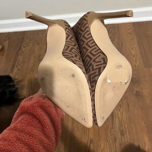 Elegant Brown Patterned Women's Heels